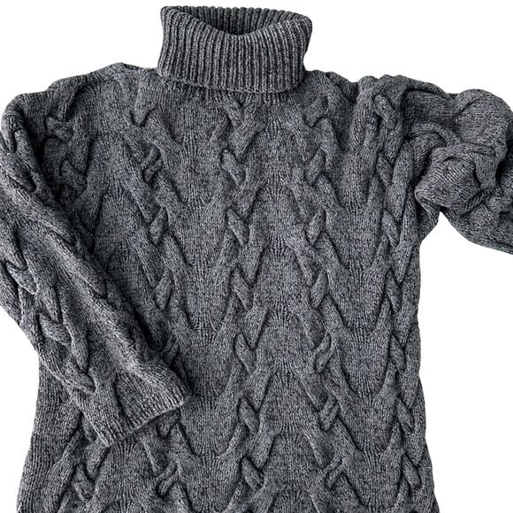 SOLD SOLD SOLD Luxury Cashmere Silk Wool Chunky Minimalist Cable Knit Sweate - Picture 6 of 11